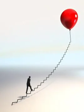 Man climbs up on stair Stock Illustration