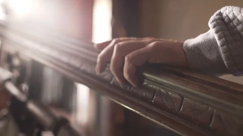 A man climbs the stairs. Stock Footage 102505061