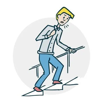 Man climbs the stairs Ilustração Stock