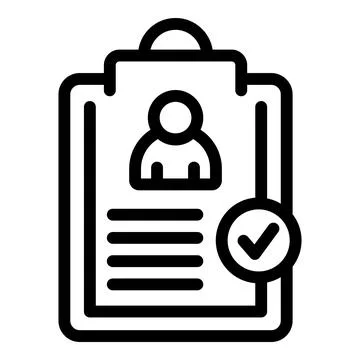 Man clipboard icon outline vector. Finance credit Illustrazione stock