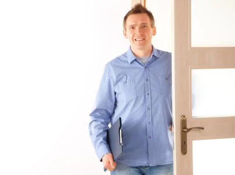 Man with clipboard Stock Photos