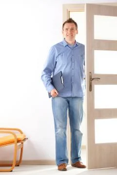 Man with clipboard Stock Photos