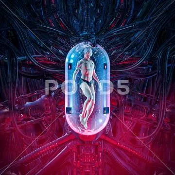 The man clone pod Stock Illustration