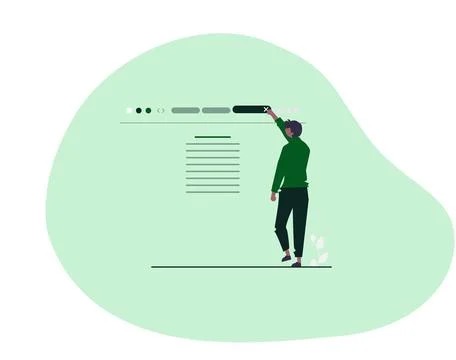 A man close the browser flat Stock Illustration