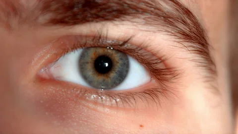 Man. Close up of an eye. The structure of the eye is visible. Macro shooting Stock Footage 182360636