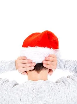 Man close his ears Foto stock