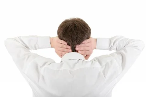 Man With Closed Ears Stock-Fotos