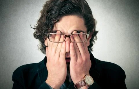 Man with the closed eyes Stock Photos