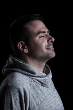 Man with closed eyes Stock Photos