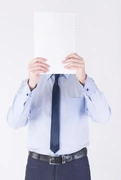 The man closes papers Stock Photos