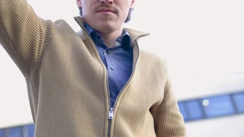 Man closing car trunk, view from inside trunk Stock Footage 305993012