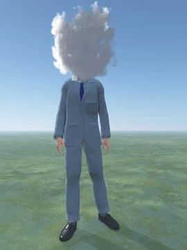 Man with cloud for head Illustration