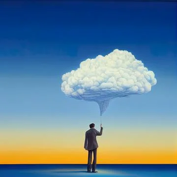 A man with a cloud (by Roman Klymchuk) Stock Illustration