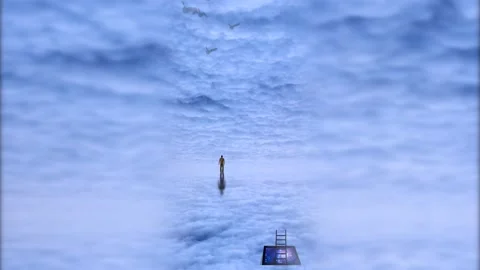 Man in clouds Stock Footage 230177092