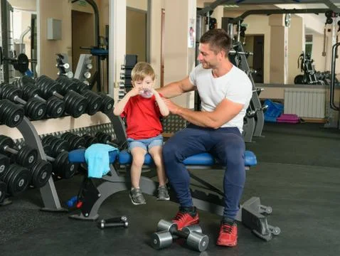 Man coached by boy Stock Photos