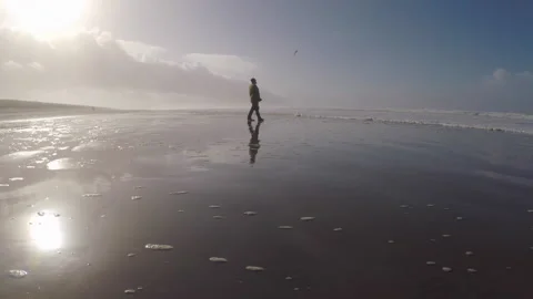 Man at the coast 動画素材 157007415