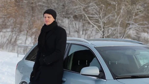 The man in the coat and in gloves Stock Footage 70794506