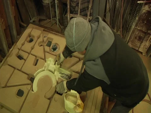 Man Coats Mold Stock Footage 1089587