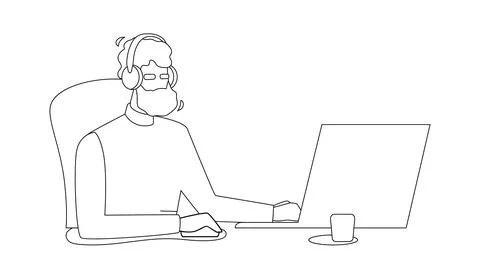 Man Coder Development Programming Computer Vector Illustration Stock Illustration