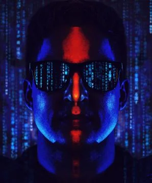 Man coder portrait Stock-Fotos