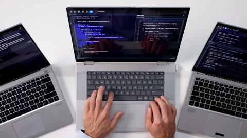 Man Coding Web Software Stock Footage 321958343