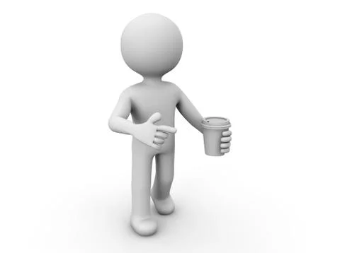 Man with a coffee mug Stock Illustration