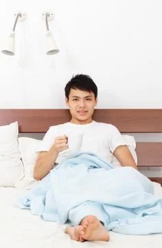 Man with coffee mug Stock Photos
