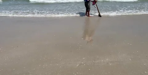 Man collecting shellfish Stock-Footage 340298371
