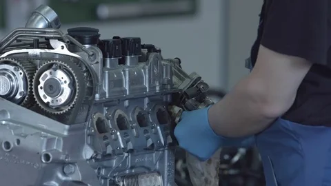 The man collects the engine Video stock 75443061