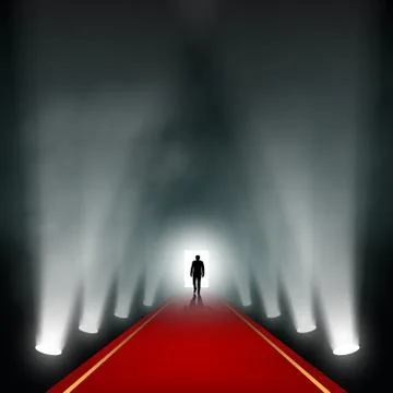 Man comes to the light. Stock-Illustration