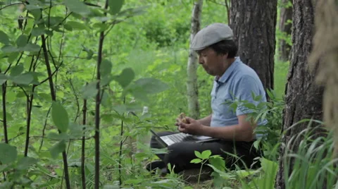 Man communicates via Skype Stock Footage 63854101
