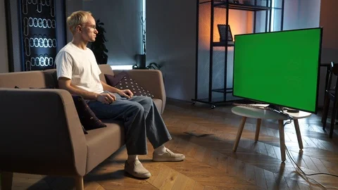 A man communicates by video call Stock Footage 129775627