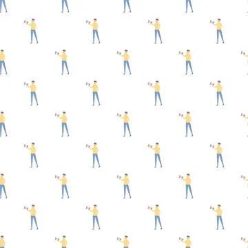 Man communicating with megaphone seamless pattern background イラスト素材
