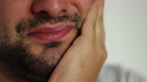 Man Complains Toothache Stock Footage 46116955