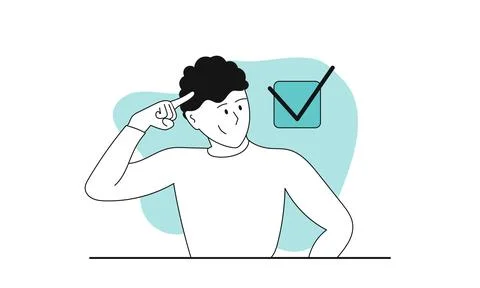 Man complete task vector illustration concept. Business success work and of.. イラスト素材