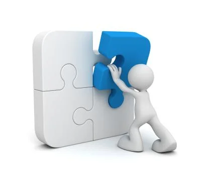 Man completing the puzzle concept  3d illustration Stock Illustration