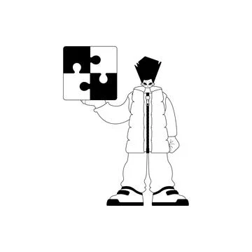 Man with a complicate in her handwrite . broad benight and quad cable telev.. Stock Illustration