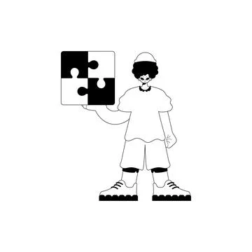 Man with a complicate in her handwrite . broad benight and four cable telev.. Stock Illustration