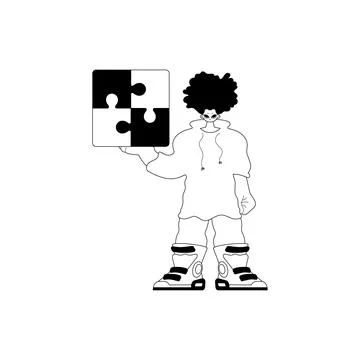 Man with a complicate in her handwrite . broad benight and four cable telev.. Stock Illustration