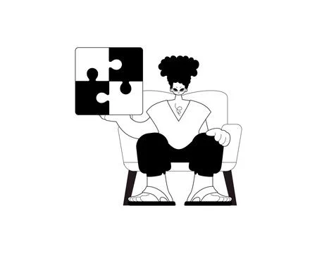 Man with a complicate in her handwrite . Trendy style, Vector Illustration Stock Illustration