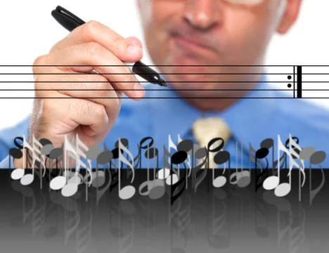 Man composing music Stock Photos