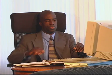 Man at computer Video stock 2596293