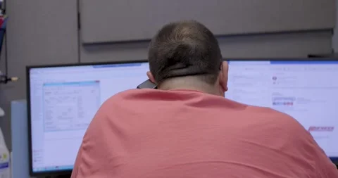 Man at Computer Stock Footage 200790213