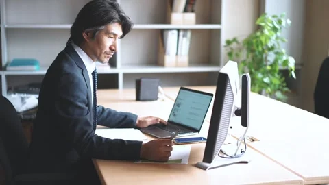 Man at the Computer Stock Footage 332750352