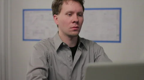 Man at computer, frustrated Stock Footage 721709