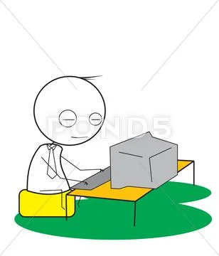 Man Computer Stock Illustration