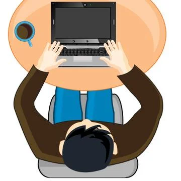 Man for computer Stock Illustration