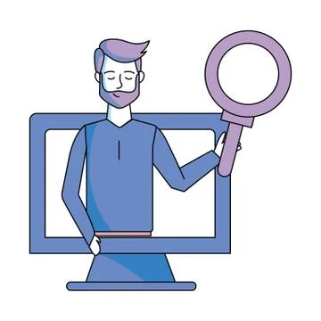 Man with computer Stockillustratie