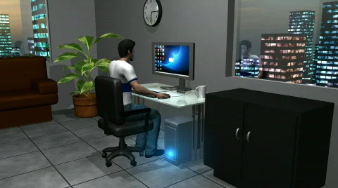 Man with Computer Problem HD1080 Stockbeeldmateriaal 642667