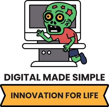 A man is on a computer screen Illustrazione stock